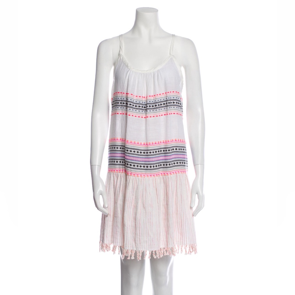 Lemlem Tank Dress: medium, pink and black against white